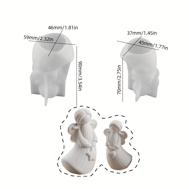 Image of Resin Silicone Jewellery Mould 2pcs/set Carrying Love/star Braided Epoxy Mold Winged Elf Carrying Heart/five-point Star Shape Candle Molds Handmade Gypsum Ornament Mold Home Decor Making Supplies