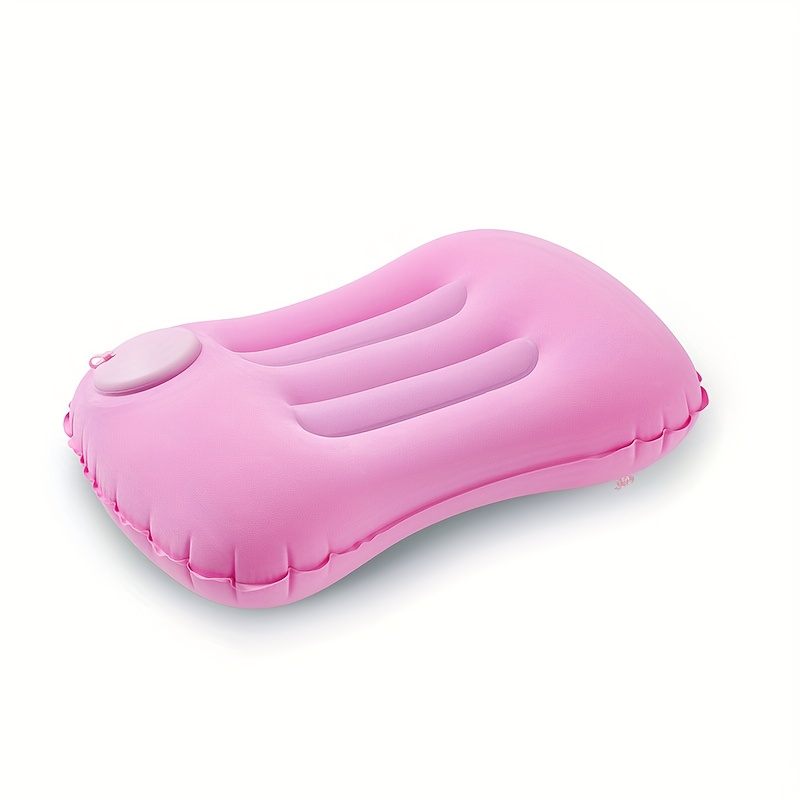 TEMU Camping Inflatable Pillow, 1-pack Portable Neck Support Press-type Inflatable Pillow For Beach, Office, Home, And Travel, Compact Air Pillow