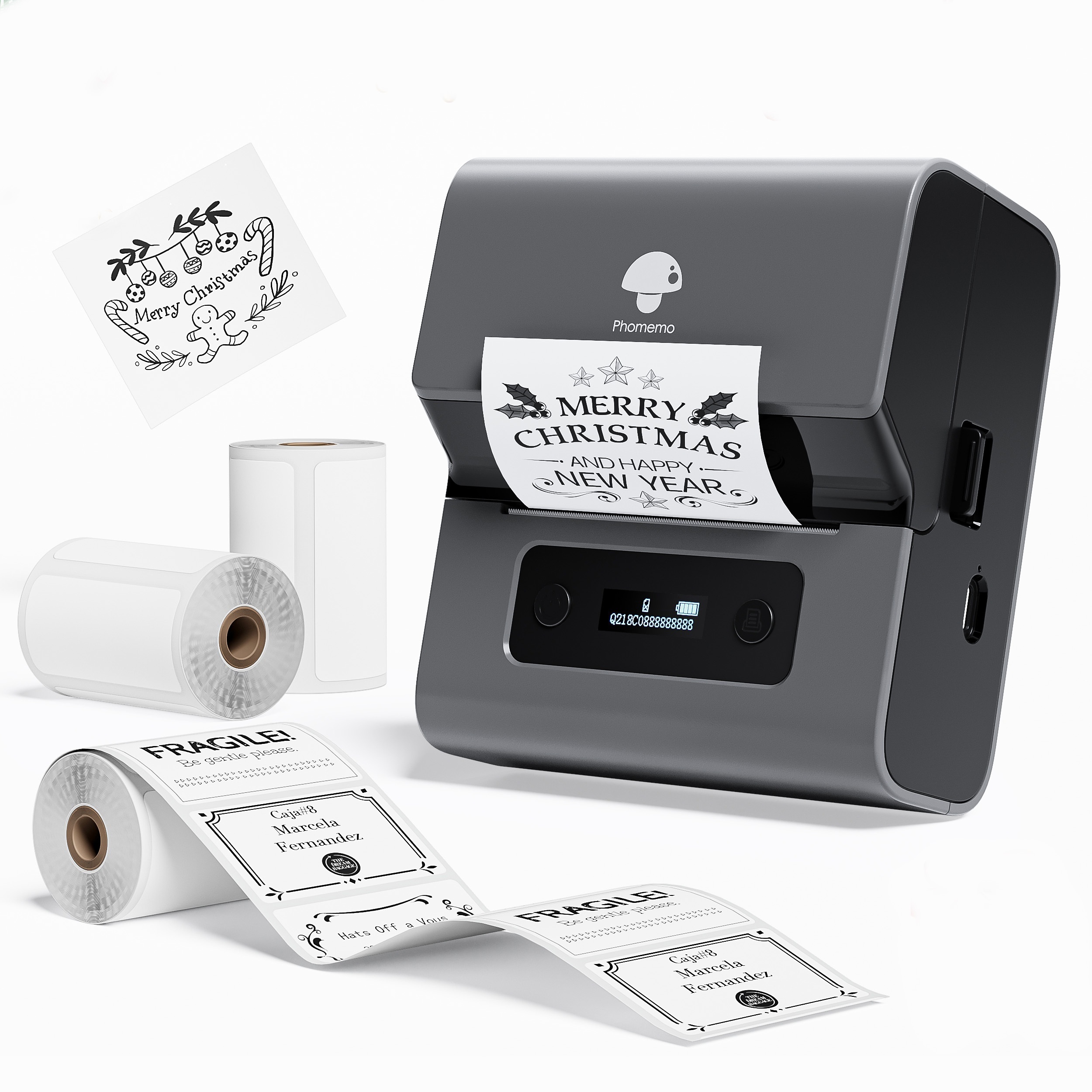Mini imprimante Portable HD Photo Compatible Bluetooth Business code-barres  étiquette de prix câble autocollant sans fil imprimante d'étiquettes