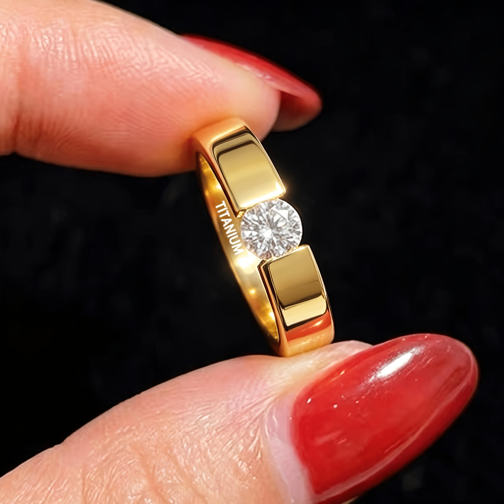 TEMU Light Luxury 18k Gold Plated Ring, A Simple, High-end, Versatile Ring For Commuting, An Elegant Accessory For Daily Wear, A Niche-designed