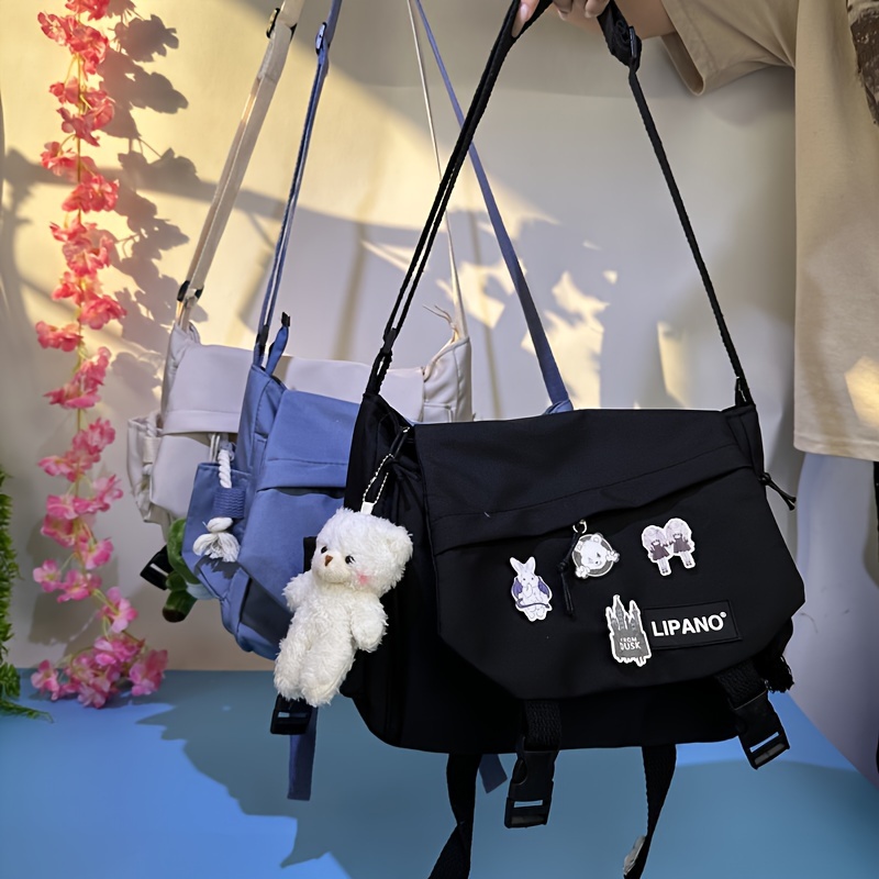 chic korean nylon crossbody bag adjustable strap - Temu
