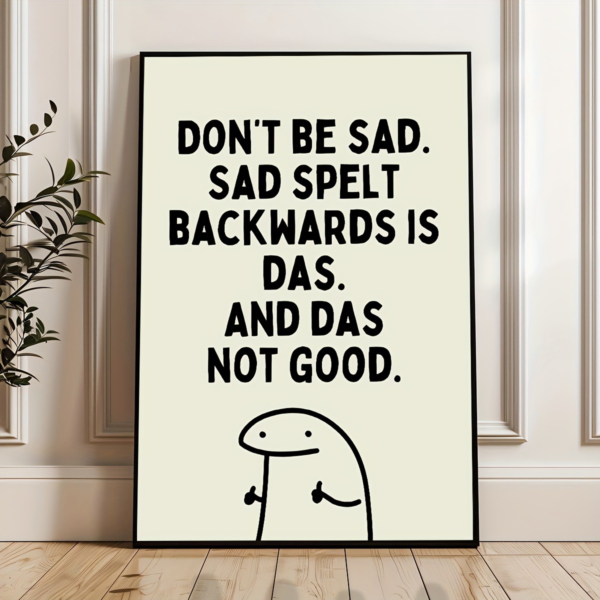 E-shop 2D Flach, 2D Flach, Rahmenlose, lustige Kunst mit Cartoon-Motivationszitaten, kreative Wandkunst, als Geburtstagsgeschenk, geeignet zur