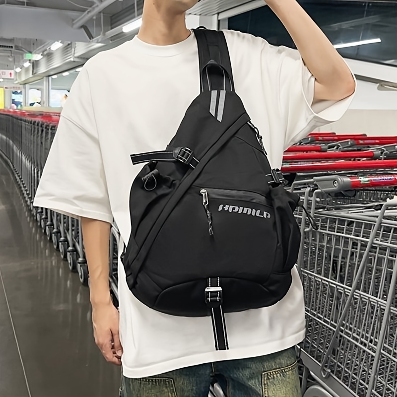 [Large Capacity Sling Bag Outdoor] Casual Nylon Sling Bag - Large Capacity, Adjustable Strap, Perfect for Outdoor Adventures & School