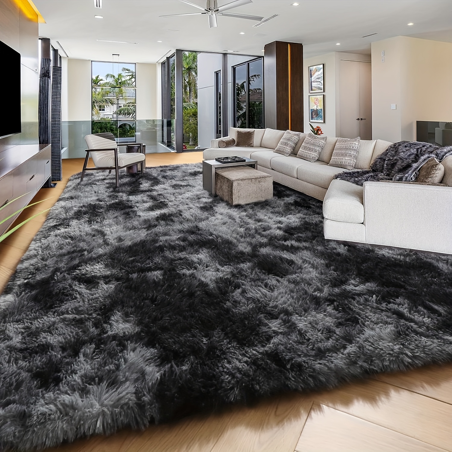 

8x10 Feet(240*300cm) Fluffy Bedroom Rug Carpet, Shaggy Fuzzy Rugs For Bedroom, Area Rugs For Living Room, Room Decor