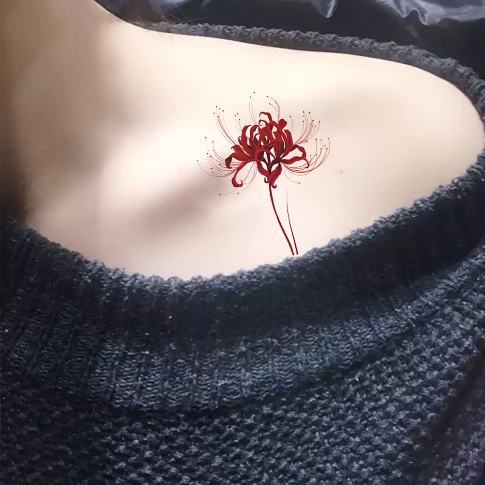 lily tattoo waterproof female chest - Temu Bahrain