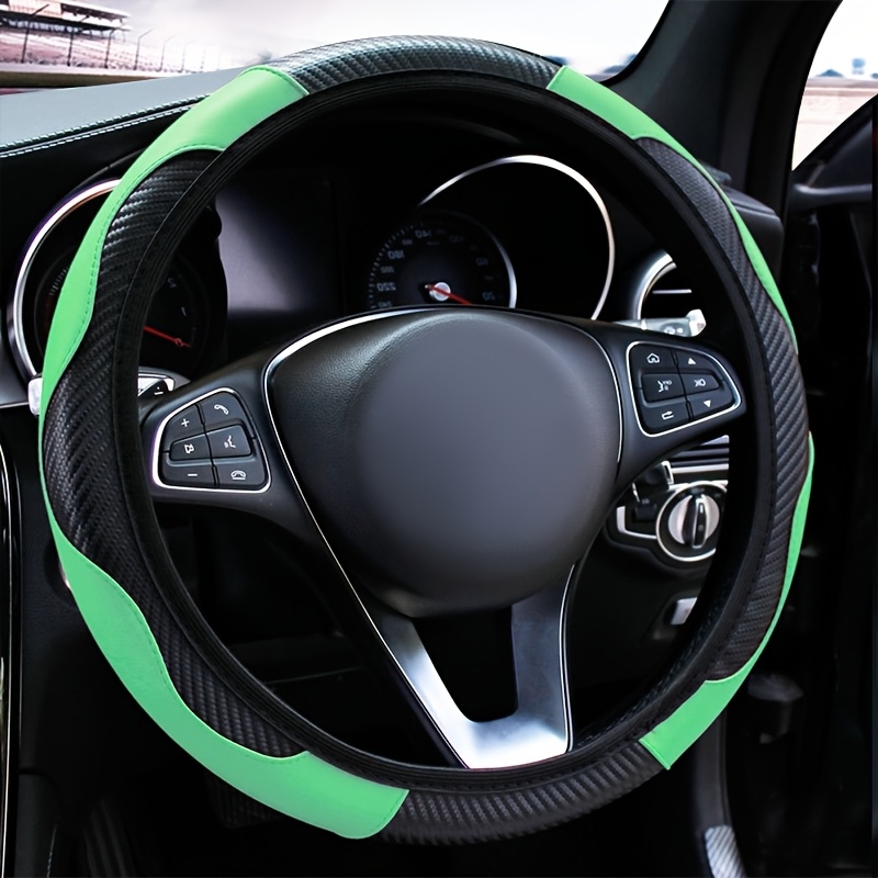 

2025 New Version Pu Leather Steering Wheel Cover - No Design, Comfortable & Non-slip, Luxury , Universal Fit For Cars, Essential Car Accessory