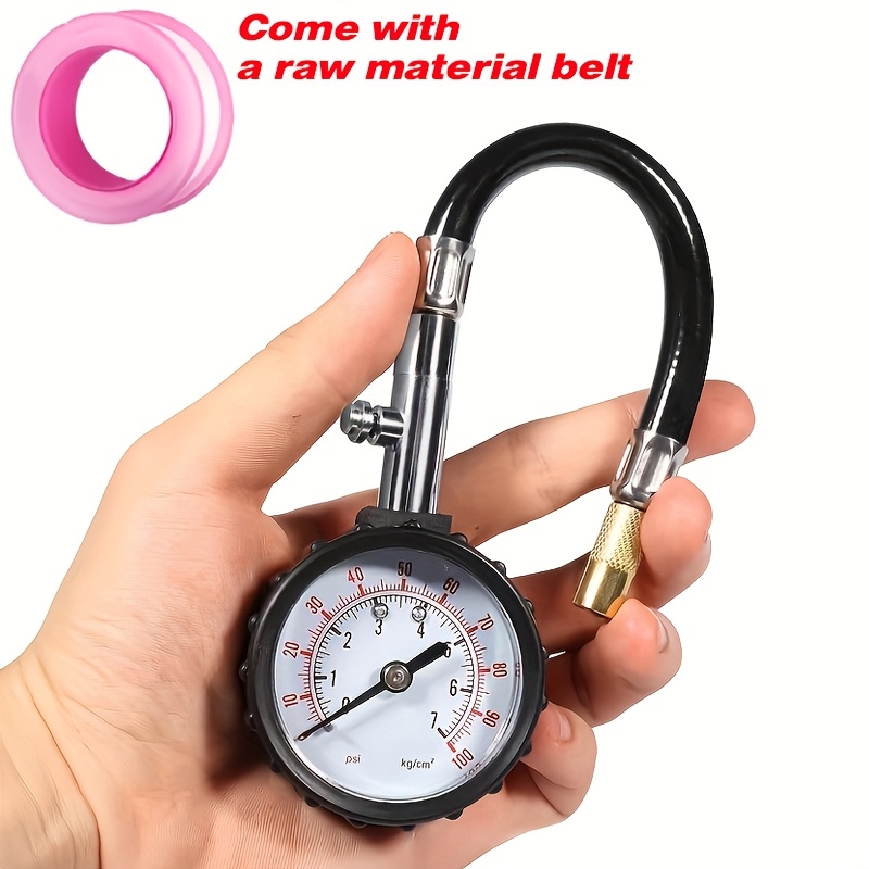TEMU Manomètre de pression des pneus haute 0-100 PSI avec une sangle en première, manomètre de pression des pneus professionnel numérique, précis et