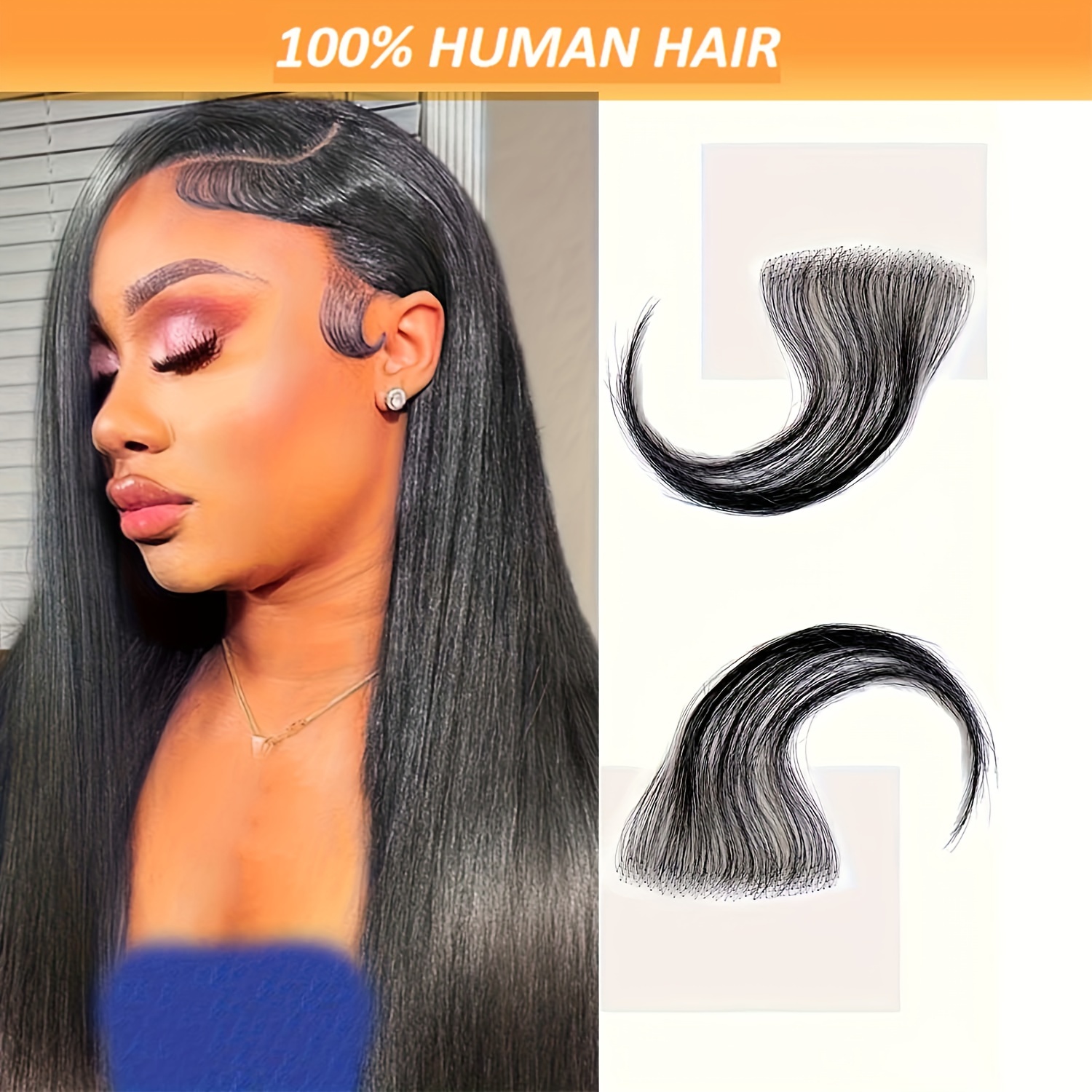 2pcs Edges Hair For Lace Front Wig HD Lace Edges Baby Hair Lace Front Wigs Human Hair Lace Edges For Hair Reusable Invisible Lace Baby Hair