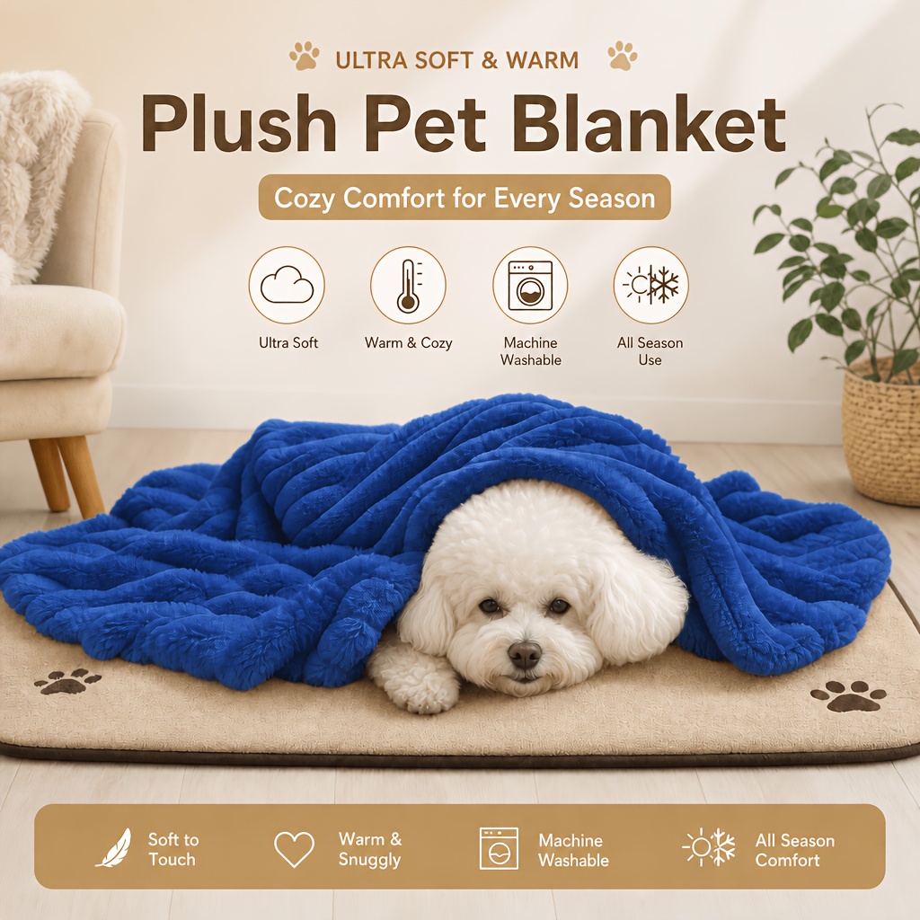 TEMU 1pc Of Blanket For Cats And Dogs, Suitable For Small And Extra-small Dogs, A Soft And Warm Blanket For Small Cats And Dogs, Machine Washable