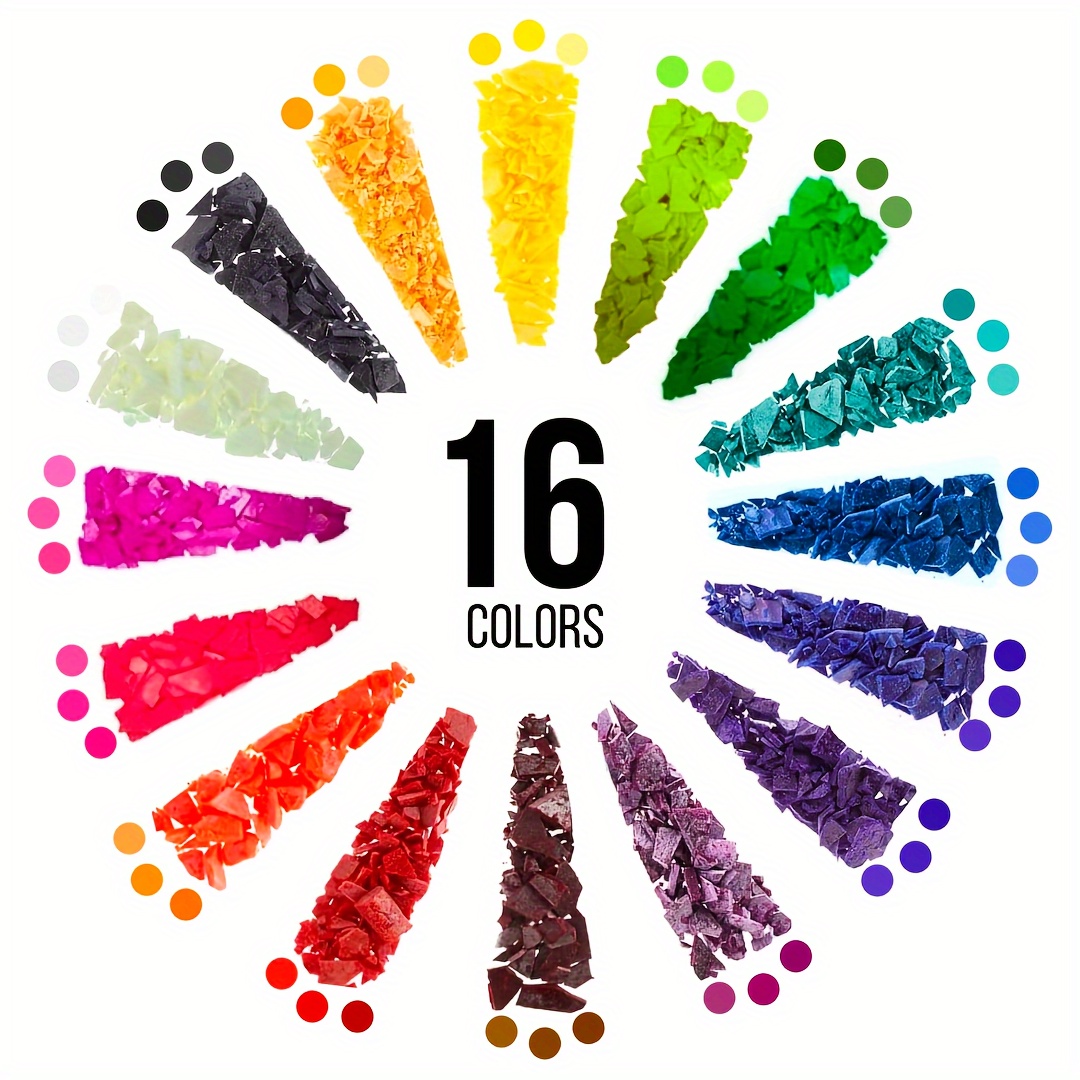 

16 Colors Candle Wax Dye Flakes For Candle Making - 5g Each, Vibrant Candle Coloring Chips, Non-toxic Moulding Wax Material, , Versatile Diy Craft Supplies