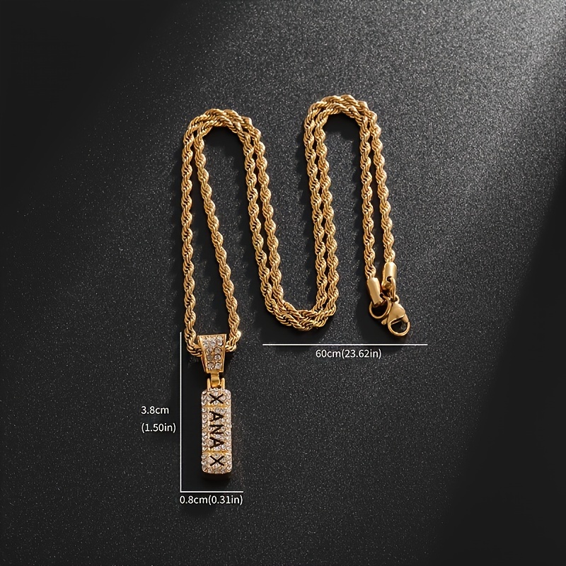 Unisex Ice Lucky Letter Necklace, Sparkling Gift