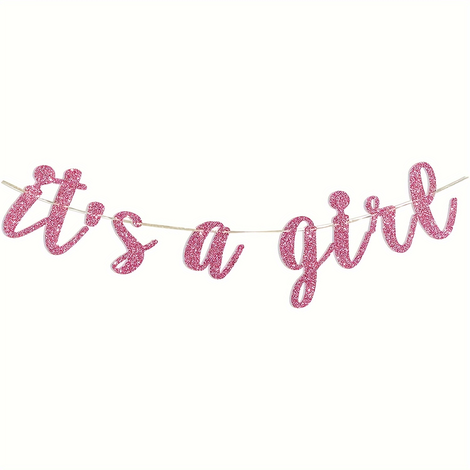 Image of A Girl Banner Pink Glitter Baby Infant Shower Party Pregnant Women Af Baby 1st Birthday Party Decorations Party Supplies