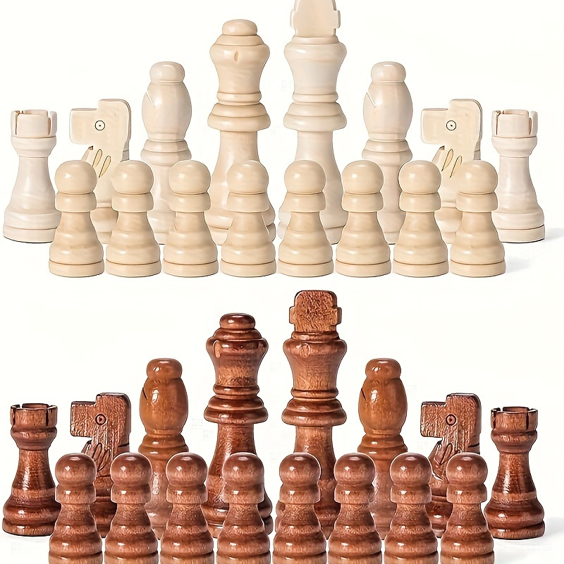 

Solid Wood Chess Set With 32pcs, Style Wooden Chess Set With 3 Inch King Not Including Board