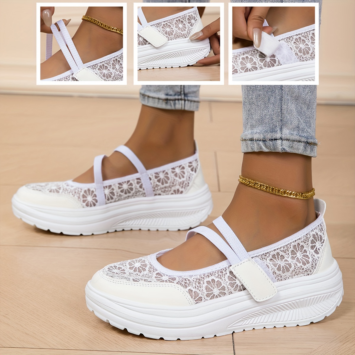 zapatillas deportivas blancas con cordones para mujer - parte   de tela transpirable,   md acolchada, cierre con correa ajustable - zapatos casuales para mujer   los días - uso   y formal para     - calzado  , zapatillas para mujer, cómodas para caminar, diseño elegante, construcción  , compradores conscientes de   0