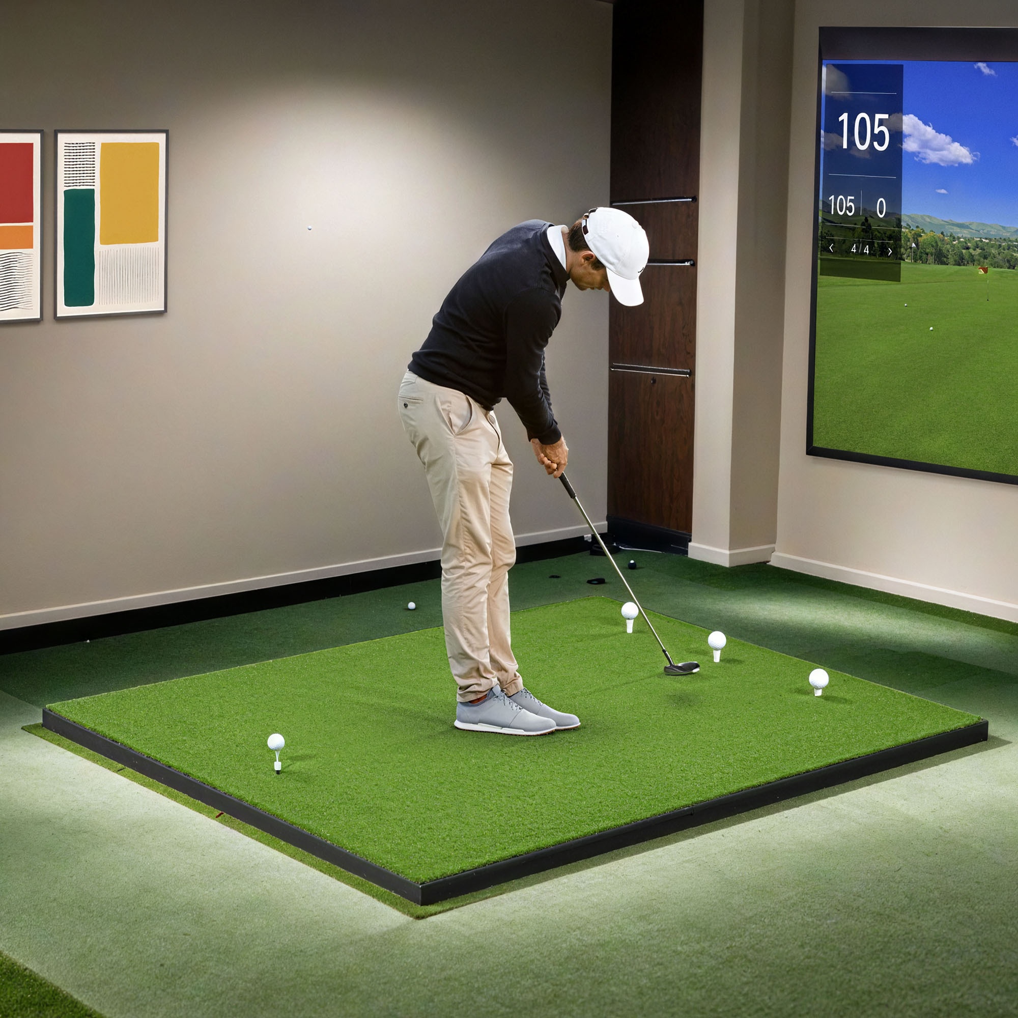 home   set 5x4 feet 36mm thick lawn swing mat indoor and backyard special   9 practice balls 10 ball seats