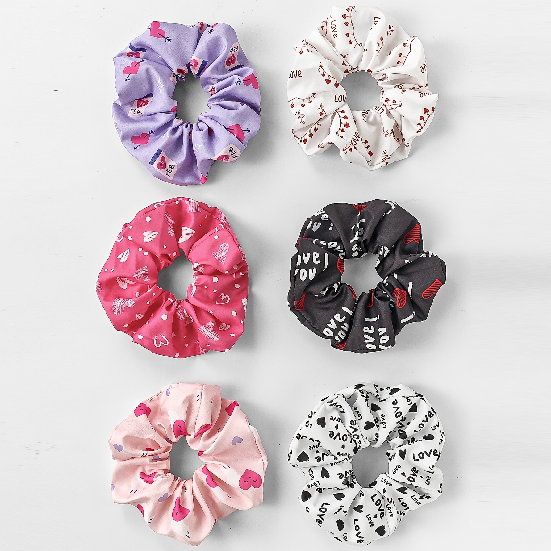 TEMU 6 piezas de Ligas para el pelo de grande, elegantes y dulces, multicolores para de San Valentín, anillos elásticos versátiles, adecuadas como