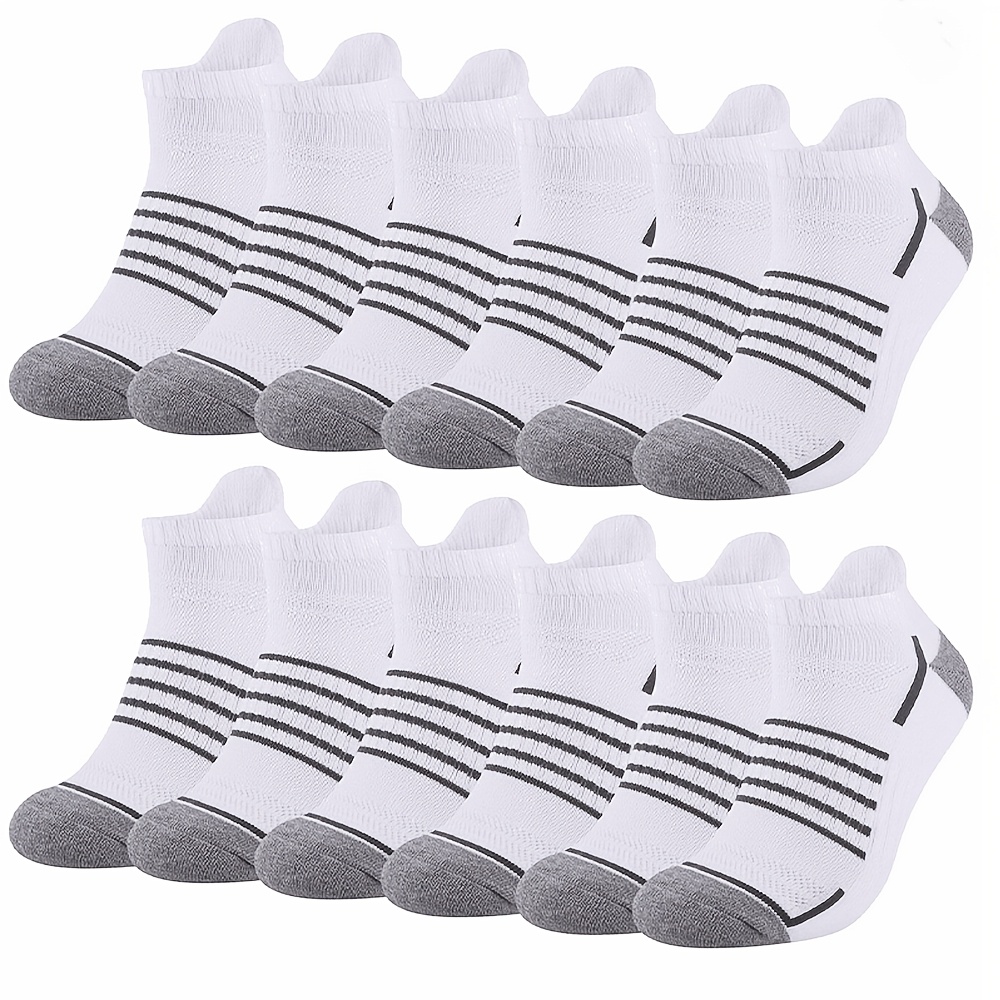TEMU 6 Pairs Men's Ankle Socks Breathable And Soft Wicking Short Sports Socks For Running Training Playing Game Daily Low Cut Sneaker Trainer Socks