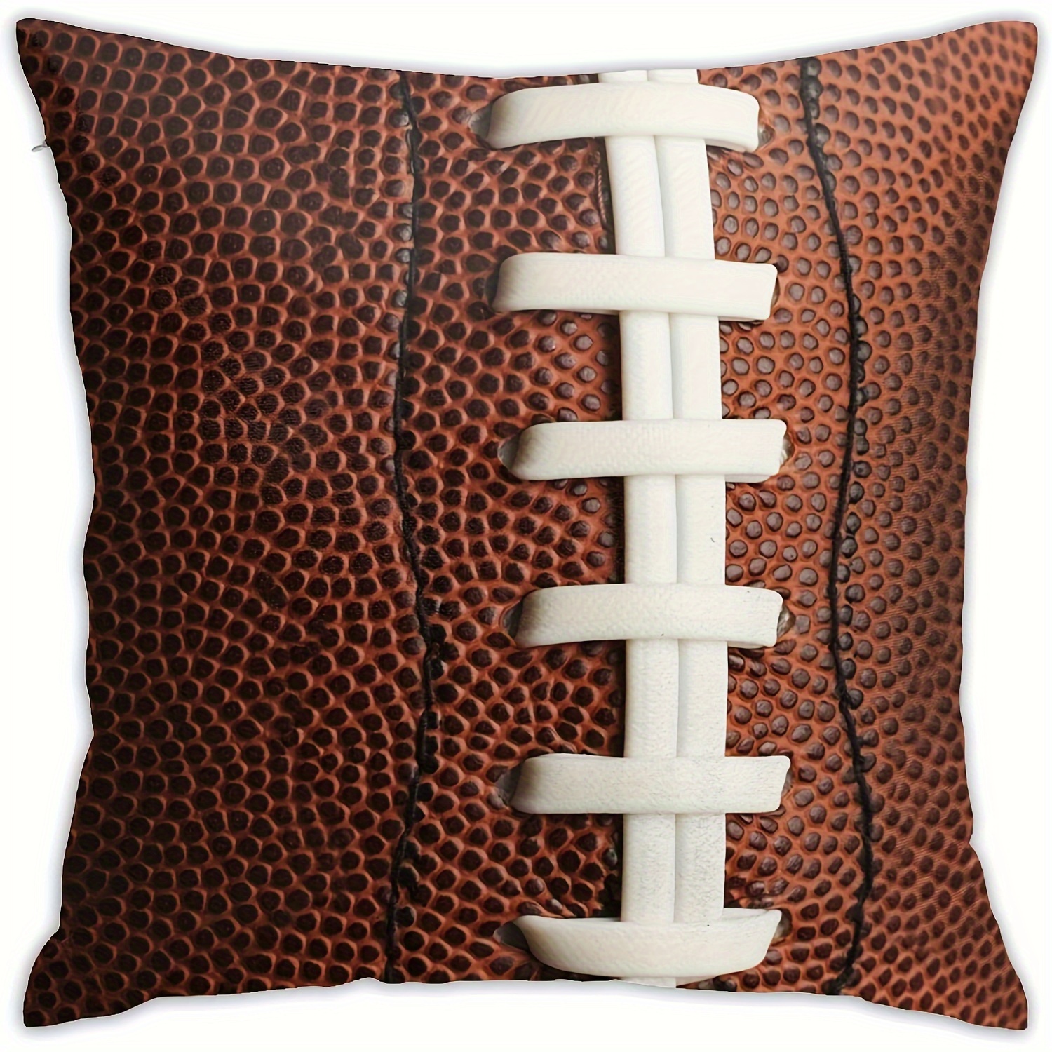 

1pc Football Throw Pillow Cover Cozy Square Throw Pillowcases Home Decoration For Bed Couch Sofa Living Room Cushion Case Gift Short Plush Decor 18 X 18 Inch (cushion Is Not Included)