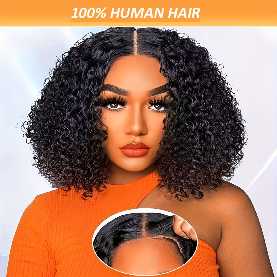  less 4x4 deep wave human hair wig for women 150 density brazilian 4x4 lace closure simple gorgeous pattern no needed less comfortable in party date work details 0