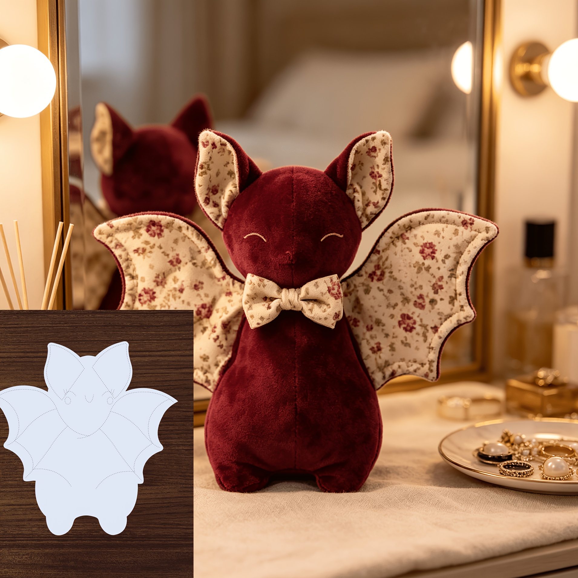 TEMU 1 Set Of 6 Bat Doll Handmade Stencils, Art Decoration Templates, Reusable Painting Stencils, Suitable For Crafts, Painting, Canvas, Diy,