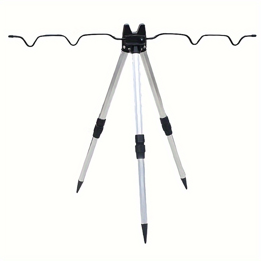 Katlanabilir Alüminyum Olta İpi Standı, 3 Katlı Olta İpi Tabanı, Teleskopik Olta İpleri İçin Yük Taşıyan Tripod Tutucu
