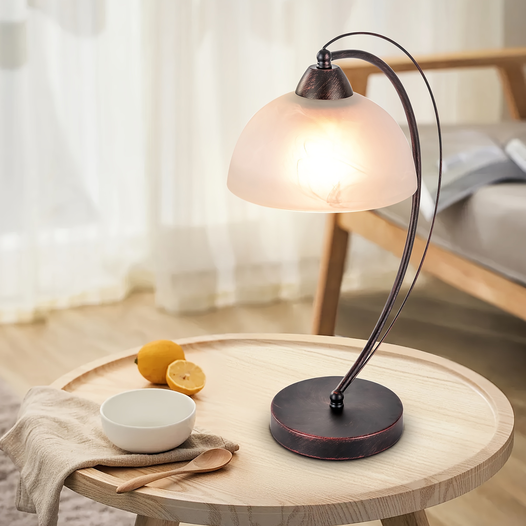 1-light Table Lamp Modern Creative Bedside Lamp Night Bedside Lamps With  White Glass Shade Bedroom Table Lamps Lamp For Living Ro