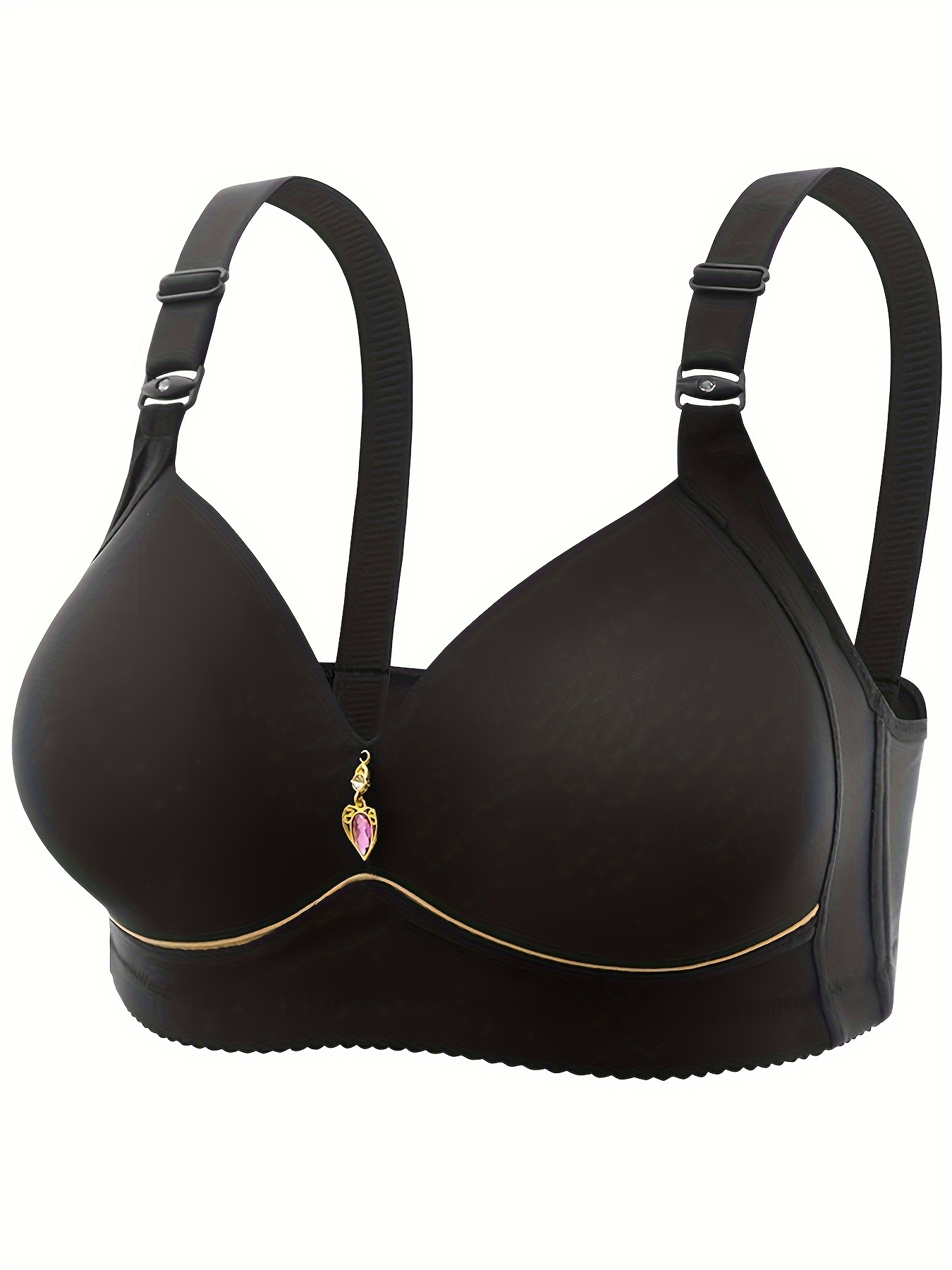 New Large Size Gathered Front Buckle Style Back Without Steel Ring Bra Soft and Traceless Thin Size Underwear for Women