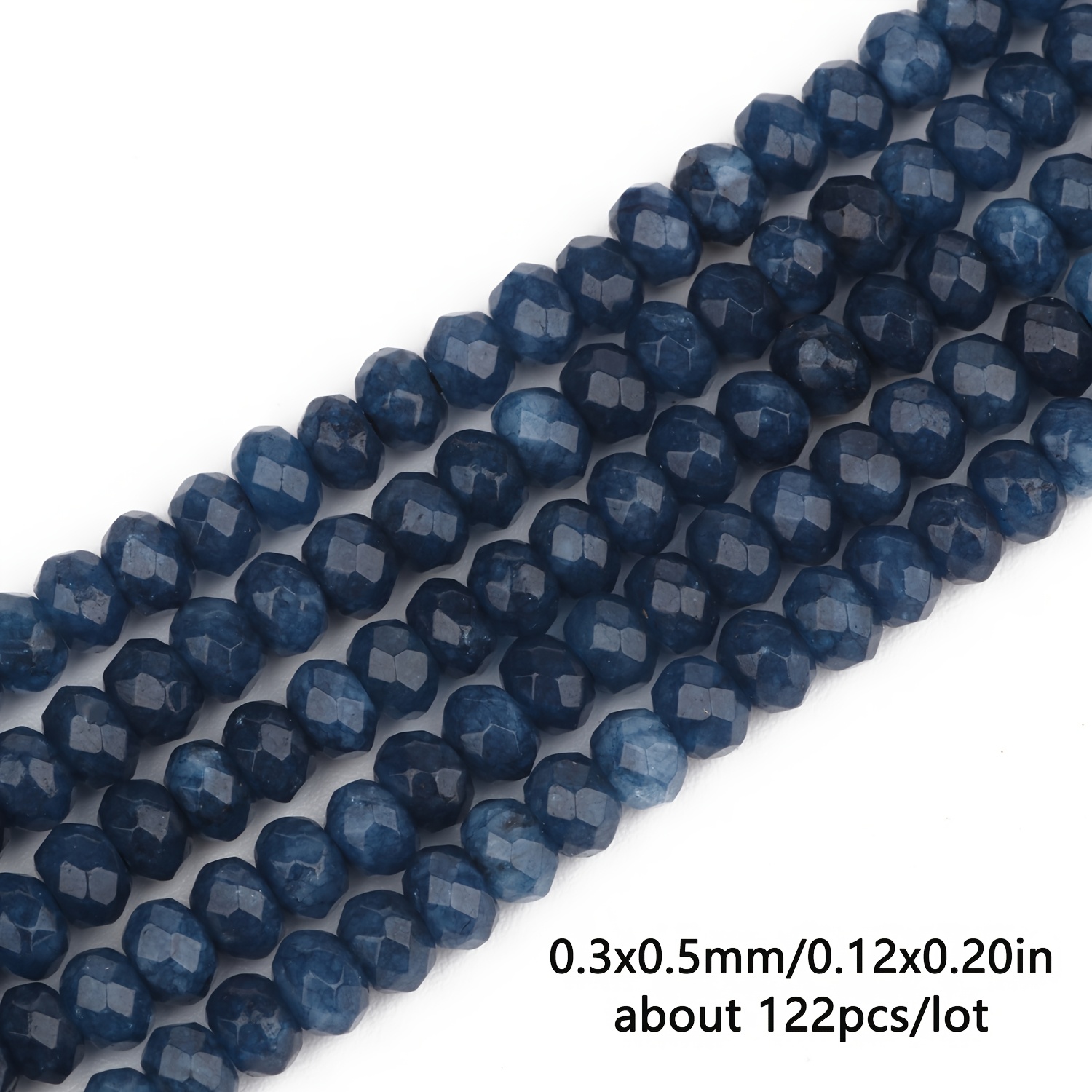 TEMU 1 Strand Ttuiji Natural Dark Blue Chalcedony Stone Beads - 3x5mm Small Spacer Beads With , Loose Beading For Making, Bracelets, Necklaces,
