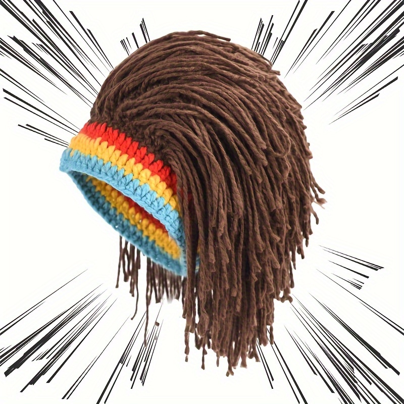 

Wig- Crochet Knit Beanie - , Fleece For Men | /