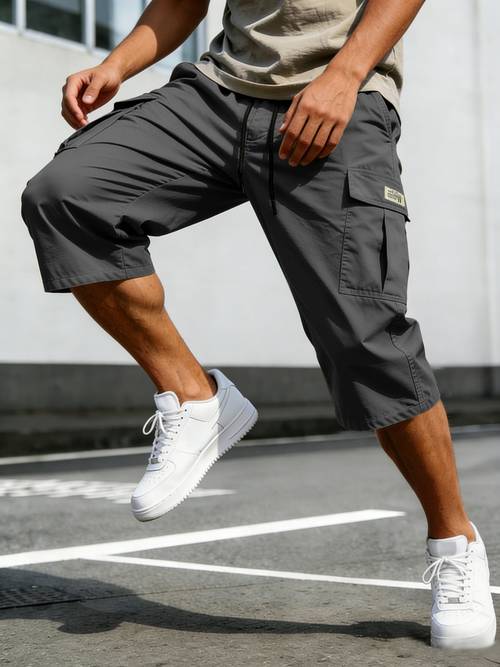 mens high end pants work shorts loose fit drawstring waistband street style classic fashion mens shorts casual sportswear daily commuting versatile style shorts wearable for athletic run mens pants