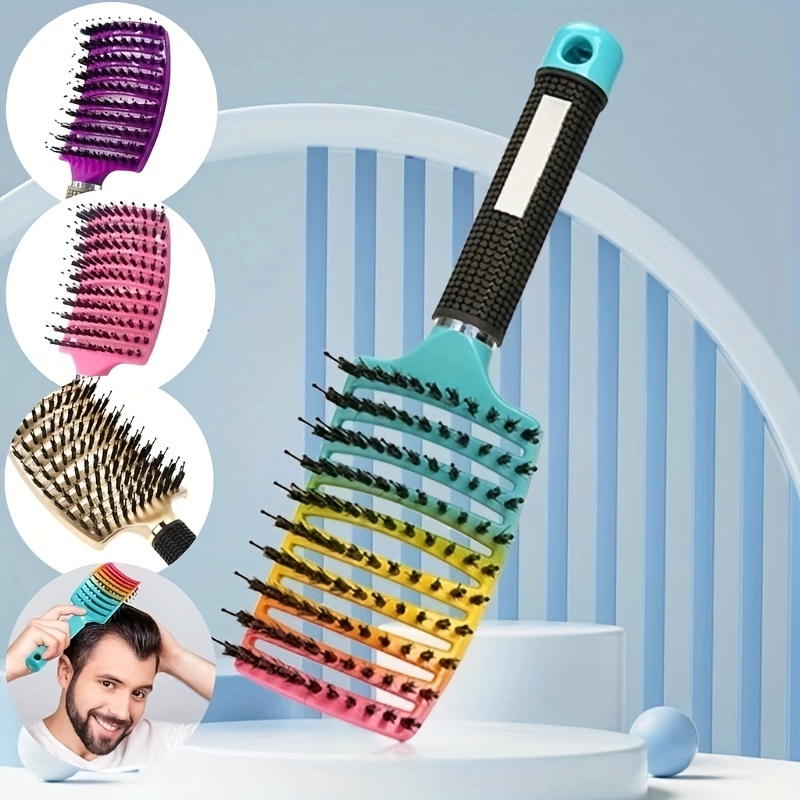 

2pcs/set Ergonomic Detangling Hair Brush Fluffy Hairdressing Comb Anti Static Hair Comb For All Hair Types