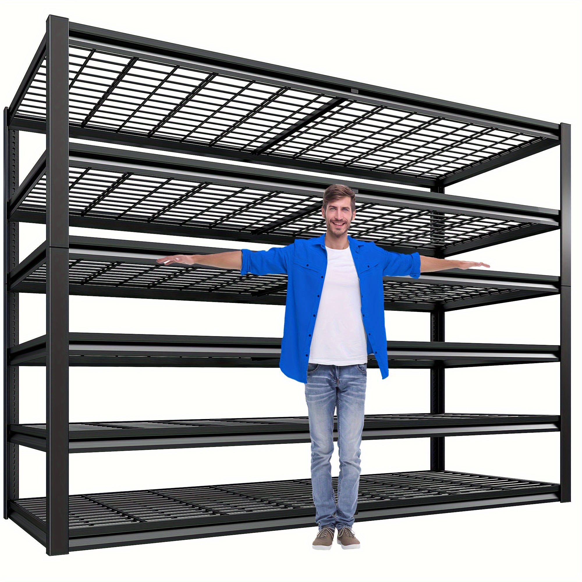 

3500lbs Garage Shelving Storage Shelves Heavy Duty Shelving, 55"w X26"d X84"h Metal Shelves With 6 Tier Adjustable Shelving Units And Storage Rack For Warehouse Commercial Pantry Garage Shelves