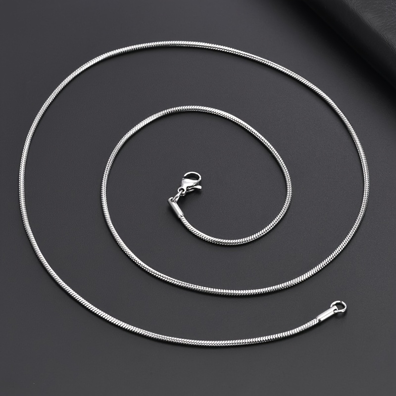 TEMU Cadena de serpiente redonda minimalista, collar versátil de acero de titanio, cadena de clavícula de acero inoxidable de moda, collar de lujo de