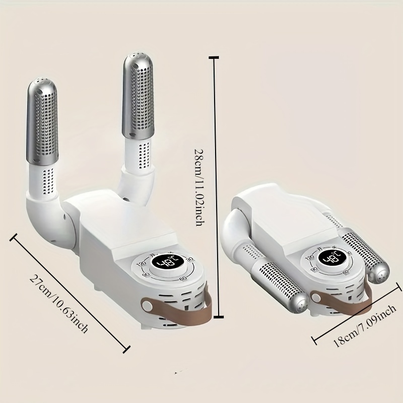 Secador de zapatos y botas eléctrico de secado rápido y desodorizante - Portátil silencioso con temporizador inteligente/apagado automático, flujo de aire 3D y calentador de zapatos, diseño plegable para botas de trabajo, botas de esquí, guantes, gorros (enchufe europeo 220V), cuidado de calzado, electrodoméstico compacto, materiales de alta calidad, equipo para deportes de invierno - Imagen 2
