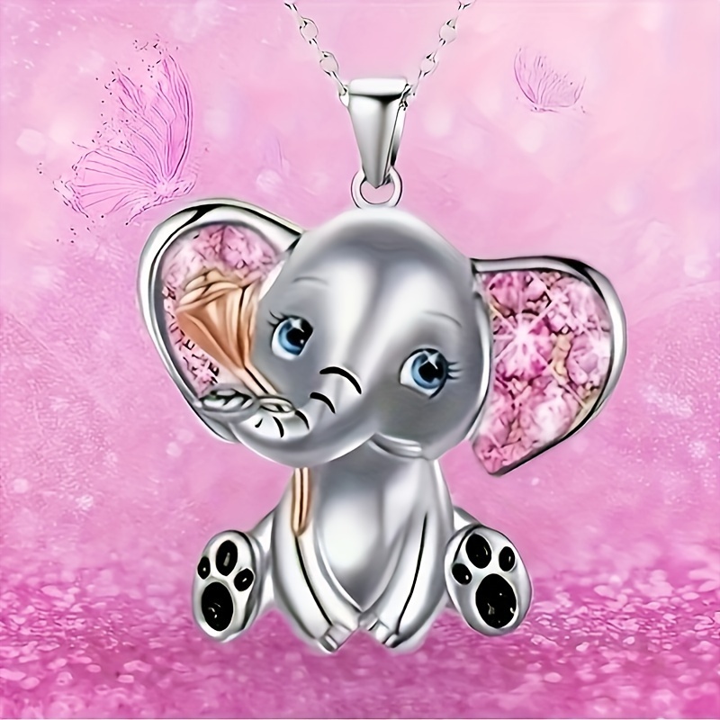 TEMU Elegant And Fashionable Cute Elephant Pendant Necklaces, Men's Jewelry, Anniversary, Birthday Party Gifts