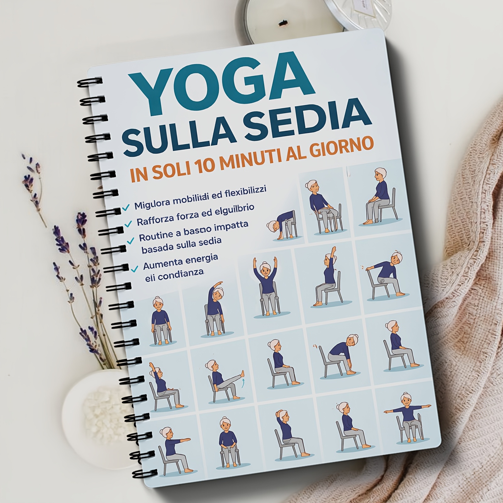 TEMU di yoga da sedia per anziani, registro di esercizi delicati, monitor di allenamento , monitor di flessibilit�, e stretching per a casa.