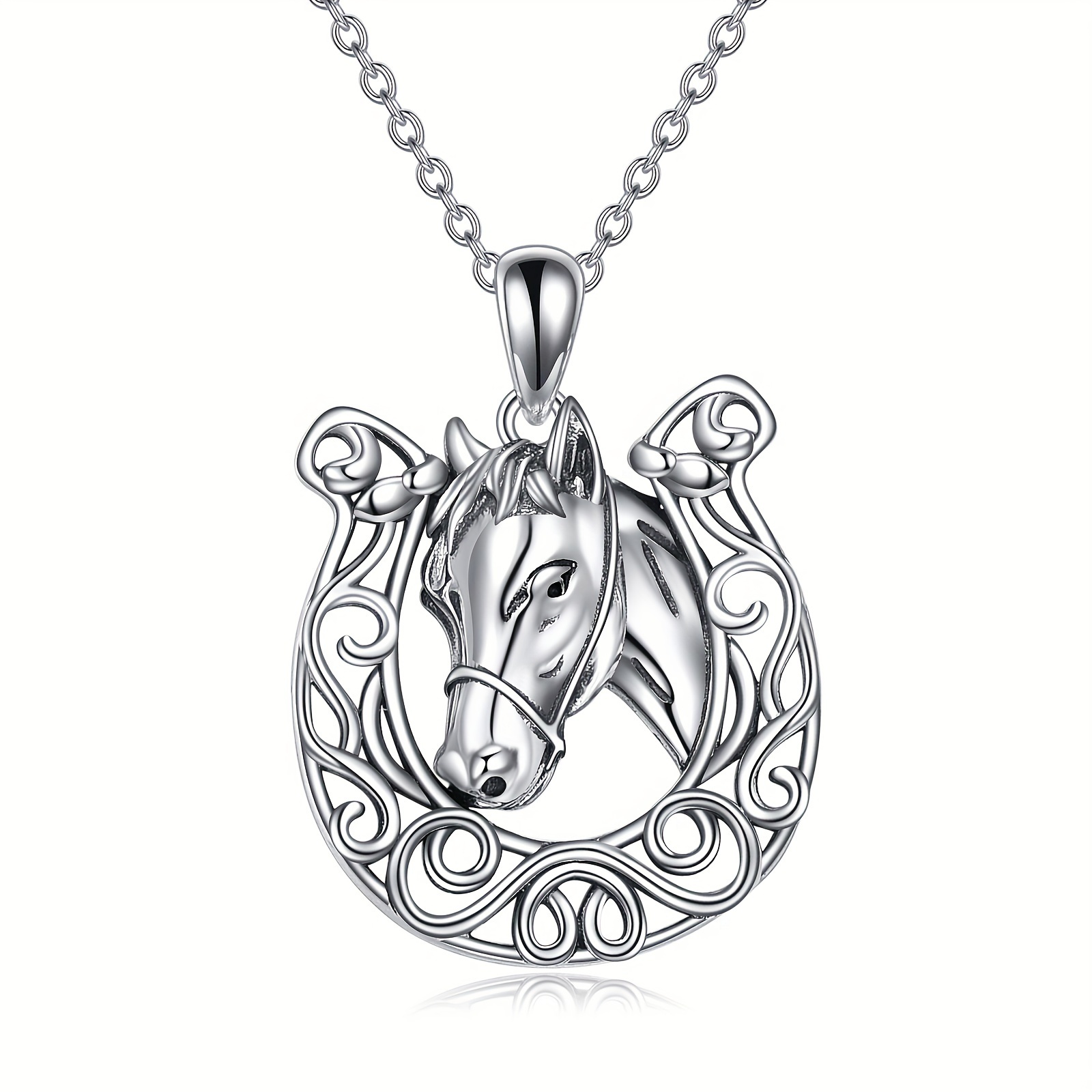 

Onefinity Horseshoe Horse Necklace 925 Sterling Silver Horseshoe Pendant Jewelry For Women