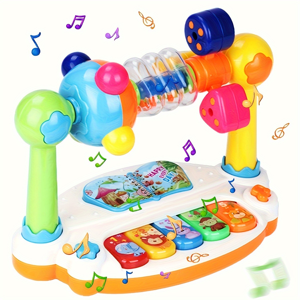 TEMU Interactive Children' Keyboard Toy, Light Up Sound Music Toy, Rhythm Game And Song Game Activity Learning Toy, Christmas, Birthday, Halloween,