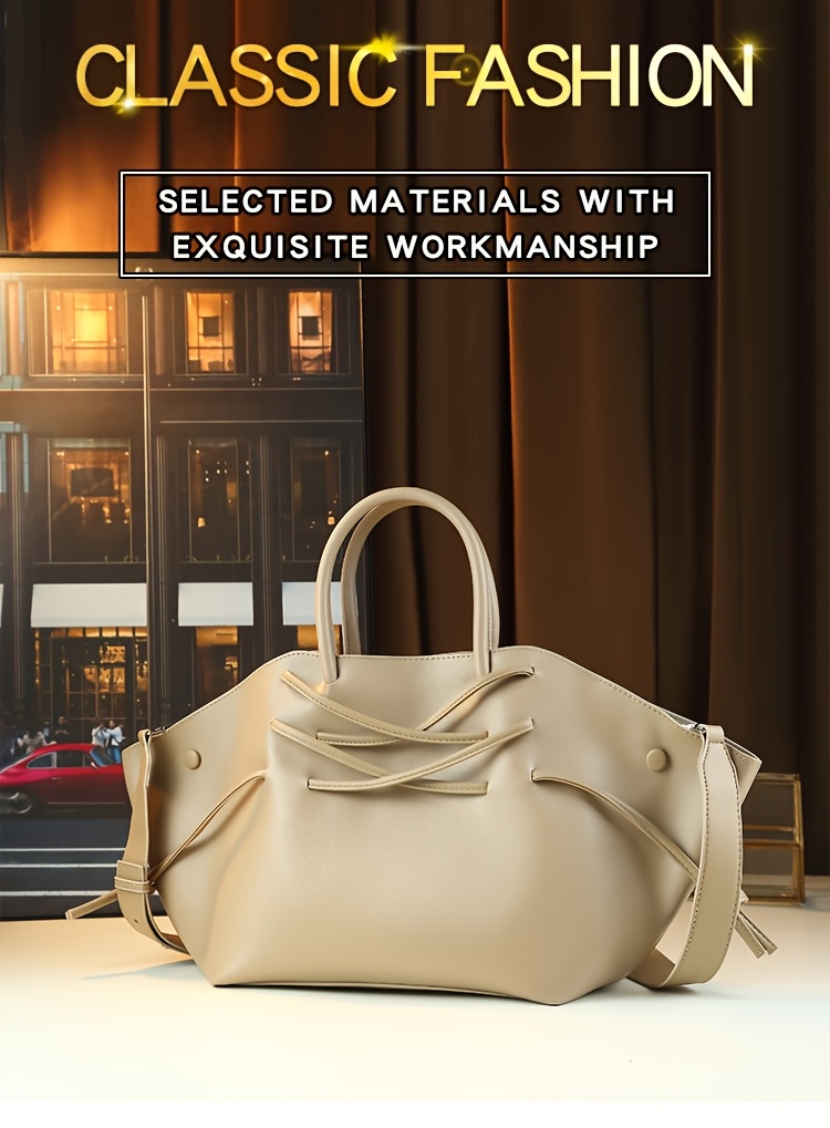 Black Large Drawstring Tote Bag on model