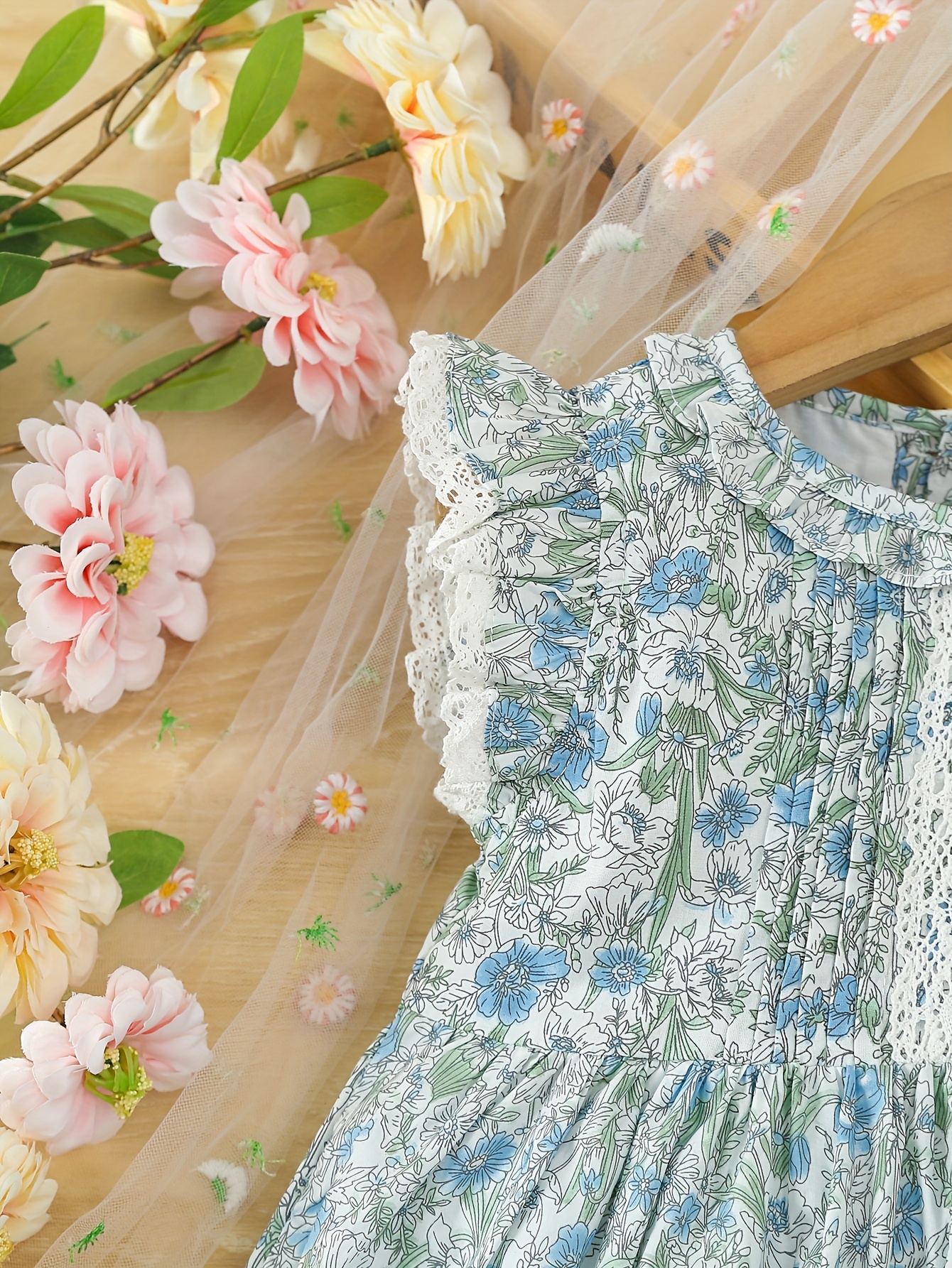 vestido floral niñas flores blancas largo Temu Peru