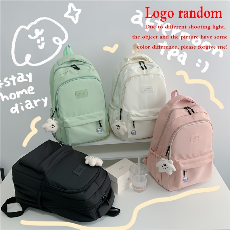 

Multi-color Backpacks, Simple Versatile Solid Student Travel Computer Bag, Durable With Adjustable Straps