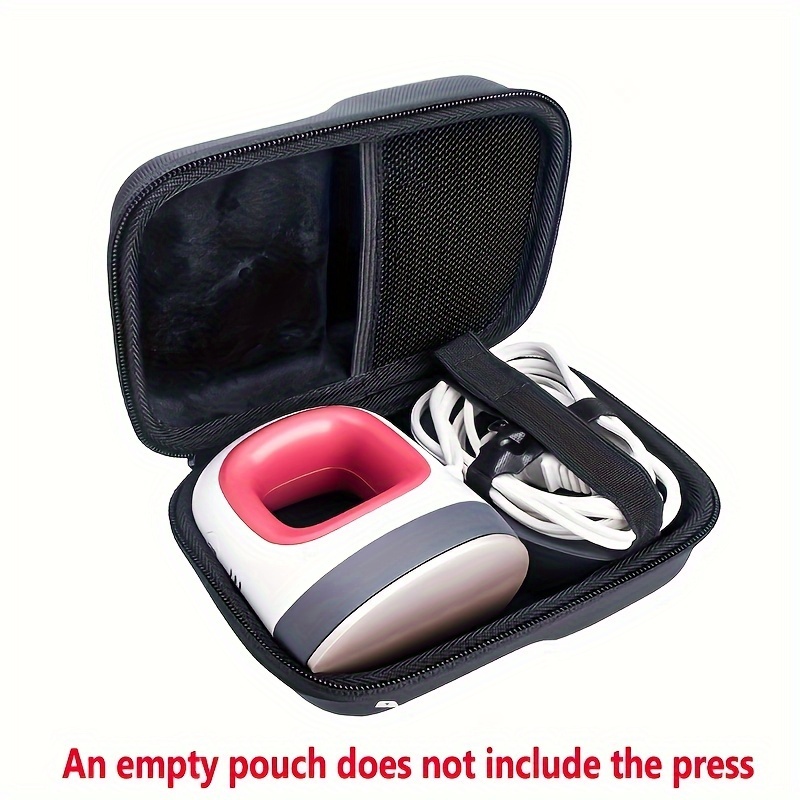 

Travel Case For Mini Heat Press - Waterproof & Shockproof Hard Eva Storage Bag With Zipper And Hand Strap, Black Pu Leather Protective Carrying Case For