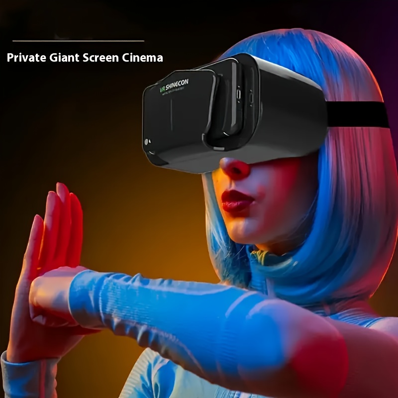 1pc 3D Immersive VR Headset for iPhone/Android Smartphones - Equipped with Proximity Sensor, Connector, Controller, Binoculars Design, PVC Material, Role-Playing Game Accessories, Suitable for