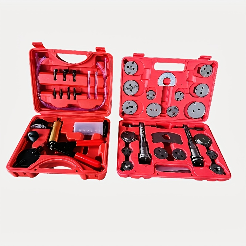 

22pcs Universal Heavy Duty Disc Brake Caliper Piston Compressor Wind Back Repair Tool Kit And Pump Tester With Valve Puller