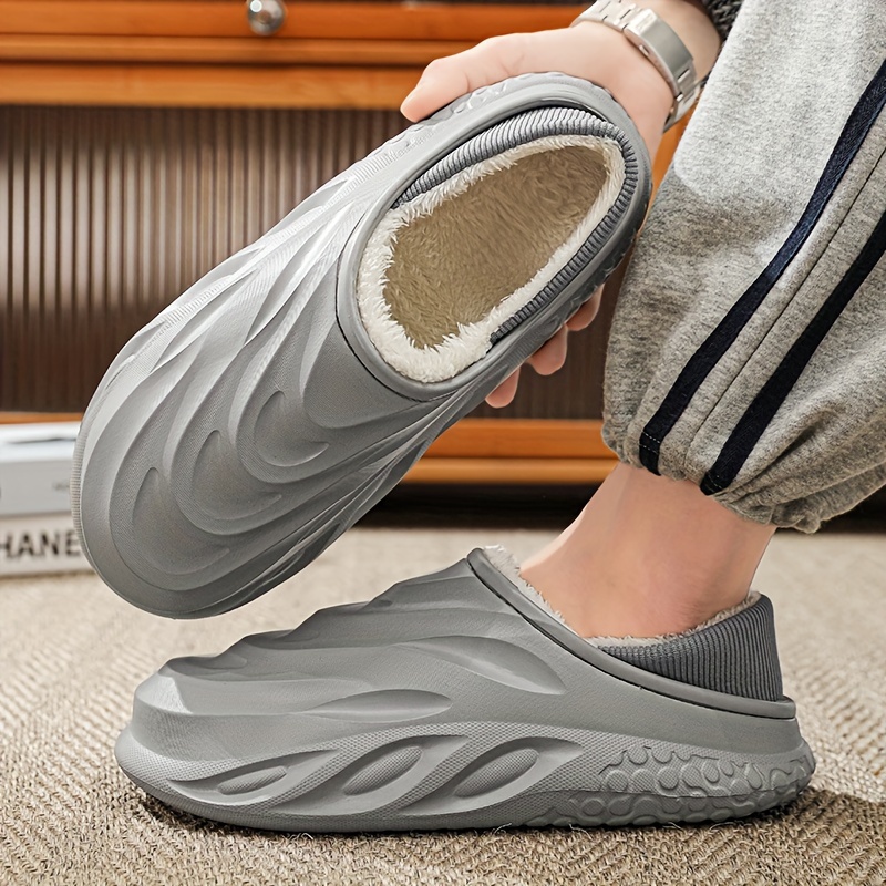 

New Winter Slippers For Men With Soles And Non-slip Indoor Home Couple Slippers With Fleece And Warm Shoes For Women