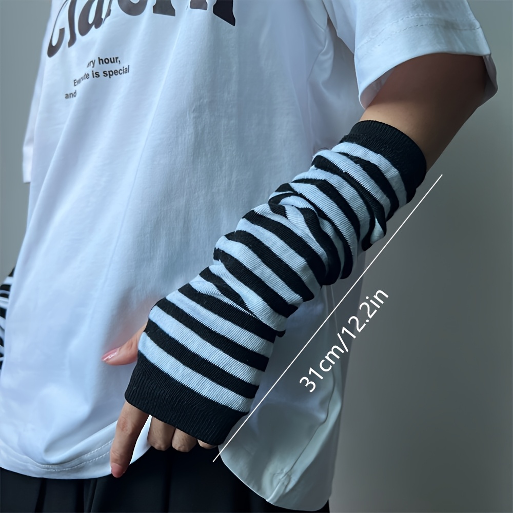 【ポン酢】rurumu: multi stripe arm warmer ポン酢】rurumu: multi stripe arm warmer Blue & Black Stripe