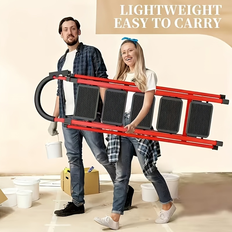 2 3 4   ladder lightweight folding step stool with extra wide anti slip steps 330 lbs capacity compact space saving design for home kitchen details 2
