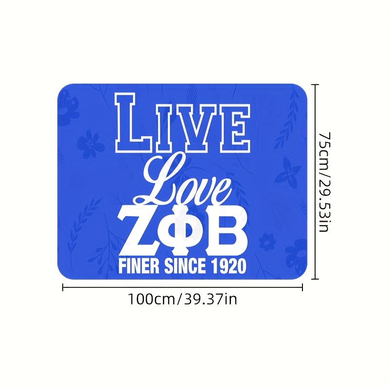TEMU Zpb-themed Durable Trunk Mat - Non-slip, Easy-clean Polyester, Vibrant "live Love Zpb" Design With & Brown Text, Fits All Vehicles, Trunk Organizer|vibrant Cargo Decor|textile Material