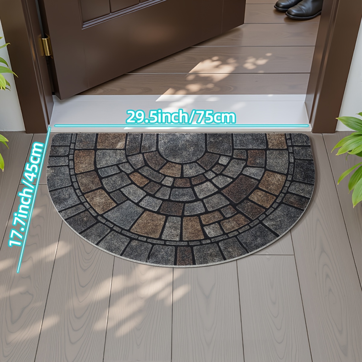 Semicircular Cobblestone Pattern Doormat, Non-slip And Water-absorbent Entrance Mat, Suitable For Indoor And Outdoor Welcome Mats For Front Doors, Kitchens, And Patios.