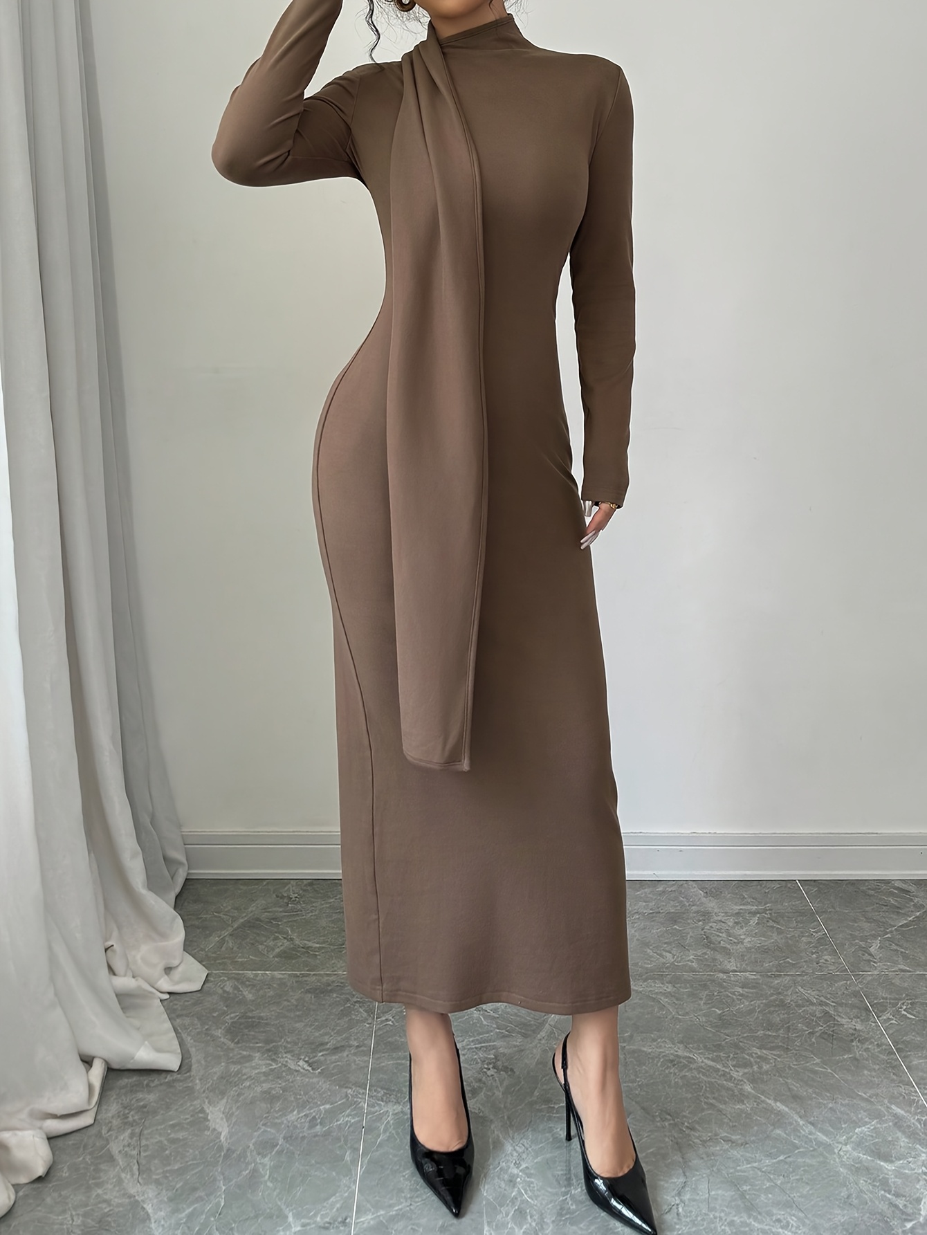 princess polly baby blue dress Black Cutout Bodycon Dress Long Sleeve main image 1